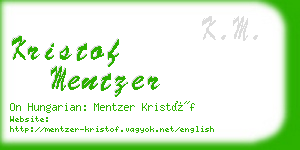 kristof mentzer business card